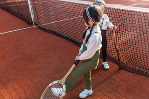 Silly Silas Footless Tights with Suspenders | Olive Striped