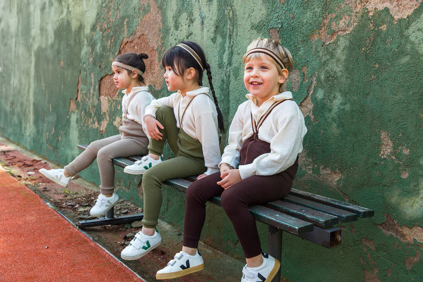 Silly Silas Fusslose Strumpfhose mit Träger  | Chocolate Brown Striped