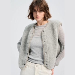 Alwero Gilet en laine biologique "TYB" pour adultes | Argent