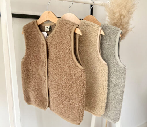 Alwero Erwachsene Bio Wollweste "TYB" | Tan Ultra Light