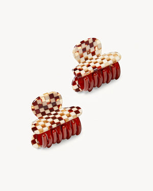 Machete Haarklammer Twin Tortoise Checker
