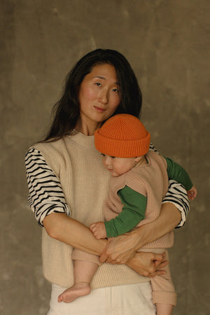 Hvid Strick-Weste Baby "Harvey" | Apricot