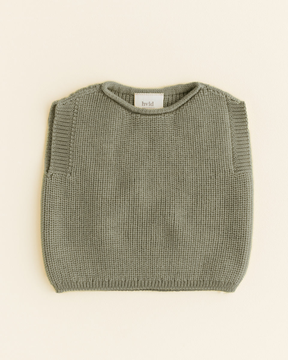 Hvid  Strick-Weste "Harvey" Artichoke