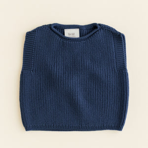 Hvid Strick-Weste Baby "Harvey" | Blue