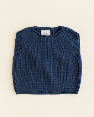 Hvid Strick-Weste Baby "Harvey" | Blue