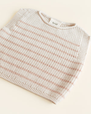 Hvid Strick-Weste Baby "Harvey" | Cream / Apricot