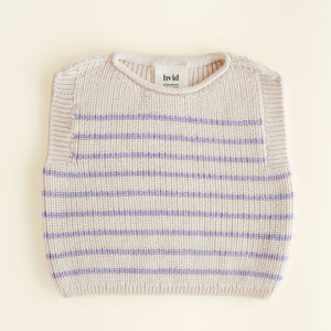 Hvid Gilet en tricot bébé « Harvey » | Crème / Lilas