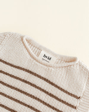 Hvid Strick-Weste Baby "Harvey" | Cream / Mocha