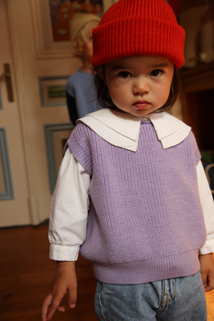 Hvid Kinder Strick-Weste "Harvey" Lilac