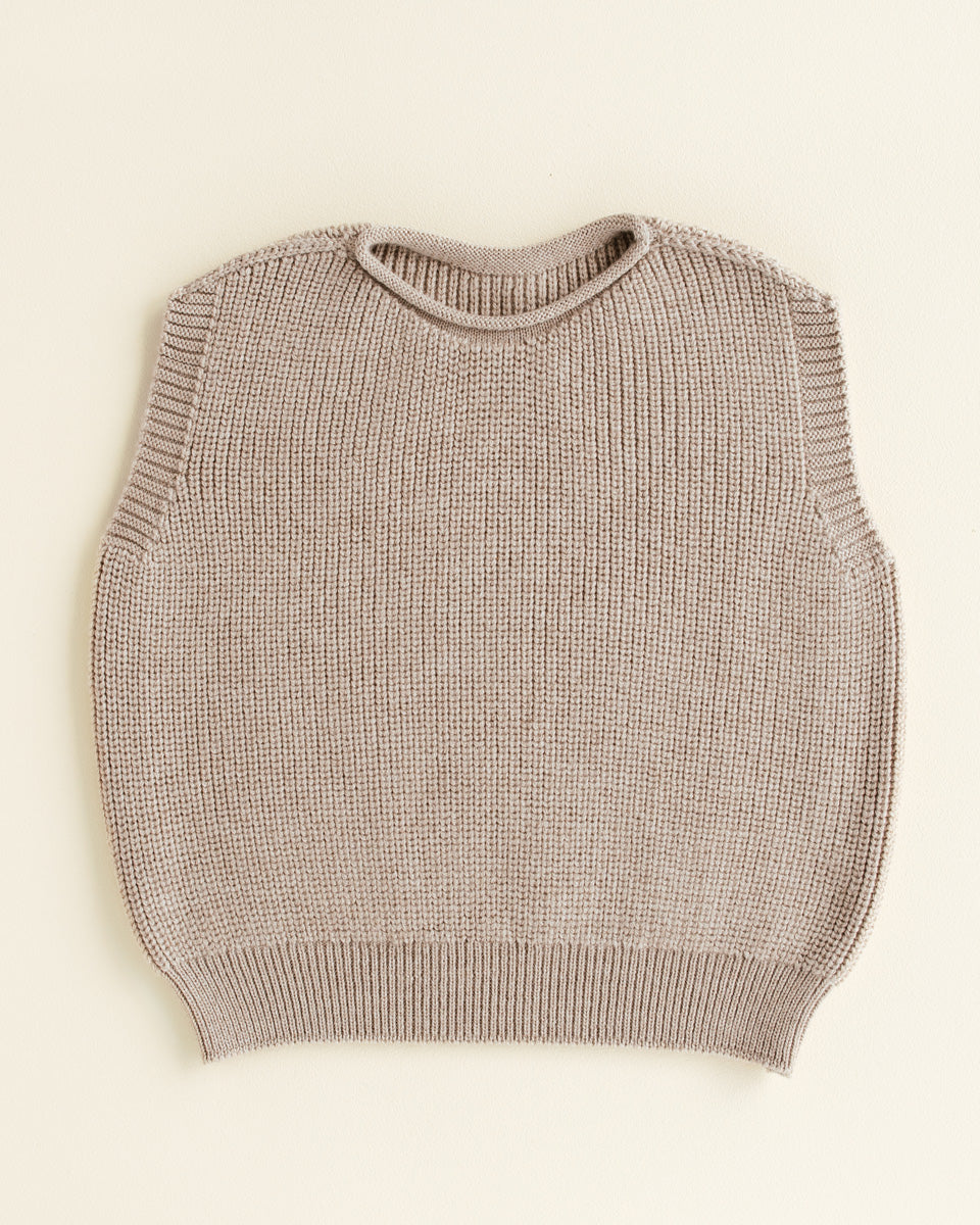 Hvid  Kinder Strick-Weste "Harvey" Sand