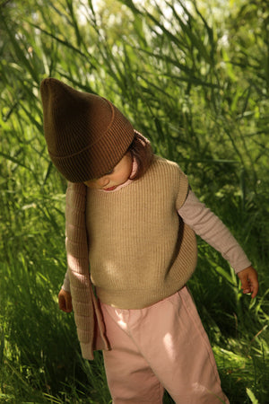 Hvid Kinder Strick-Weste "Harvey" Sand