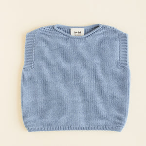 Hvid Strick-Weste Baby "Harvey" | Light Blue