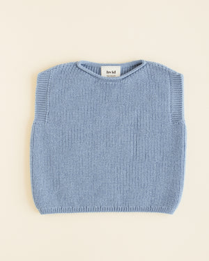 Hvid Strick-Weste Baby "Harvey" | Light Blue