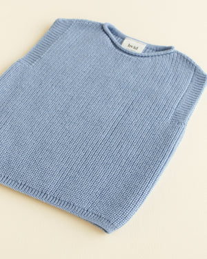 Hvid Strick-Weste Baby "Harvey" | Light Blue
