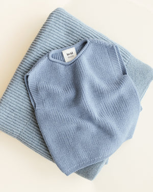 Hvid Strick-Weste Baby "Harvey" | Light Blue