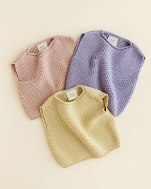 Hvid Strick-Weste Baby "Harvey" | Lilac
