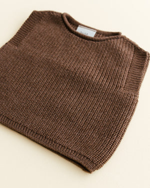 Hvid Strick-Weste Baby "Harvey" | Mocha