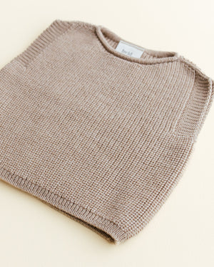 Hvid Strick-Weste Baby "Harvey" | Sand