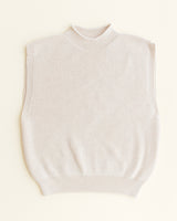 Hvid Strick-Weste Helle Cream, handgestrickte Weste aus reiner Merinowolle in hellem Naturton für Erwachsene