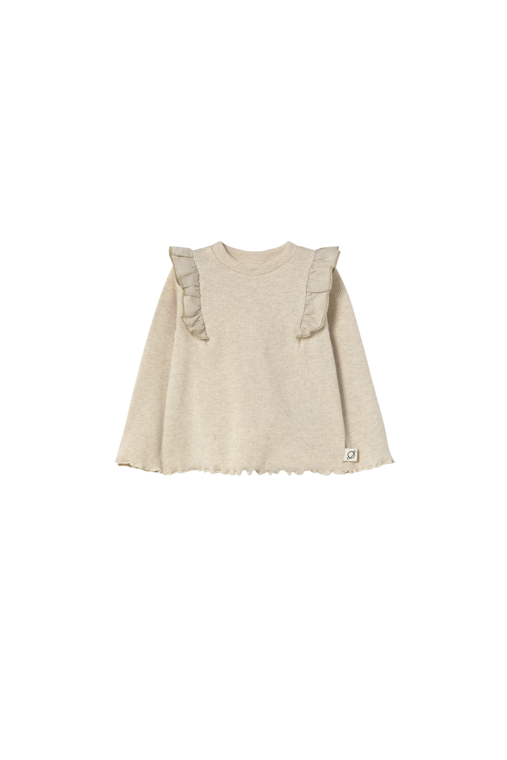 Baby-Sweatshirt in Stone mit Rüschendetail und softem Fleece innen – Cozmo „Vilna“