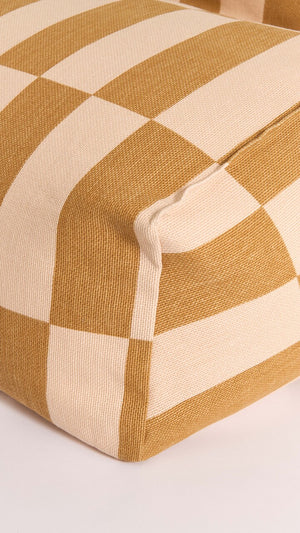 Nobodinoz Sitzsack-Sessel Vibes 68x60x40 | Senfgelb & Sand Fliesen