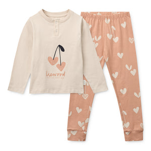 Liewood Pyjama Set "Wilhelm" | Heart / Sweetheart / Pale tuscany / mix