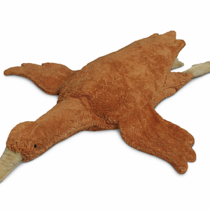 Senger Naturwelt Wärmekissen „Gans“ groß rost-rot – handgefertigte Bio-Kuschelgans mit Schurwollfüllung & herausnehmbarem Dinkelspreu-Wärmekissen.