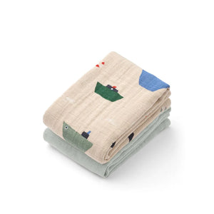 Liewood Musselintuch "Lewis" | Sailing / Dove Blue Mix