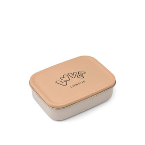 Liewood Nina Lunchbox aus Edelstahl | Love / Pale tuscany