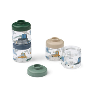Liewood Dominique Snackboxen 100 ml 4er-Set | Cars / Sandy