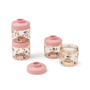 Liewood Dominique Tritan Snackboxen 100 ml 4er-Set | Cherry heart / Rosey