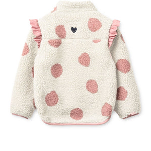 Liewood Noam Fleecejacke mit Rüschen | Spot dot Sandy / Rose blush mix