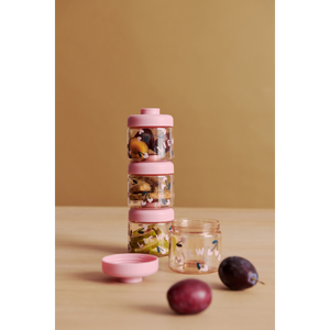 Liewood Dominique Tritan Snackboxen 100 ml 4er-Set | Cherry heart / Rosey