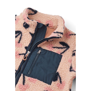 Liewood Nolan Fleecejacke | Mega Cherry heart / Rosey