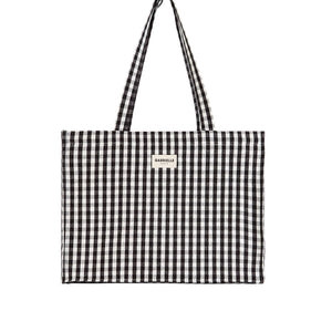 Sac 24 heures en coton vichy, noir: Vichy Noir