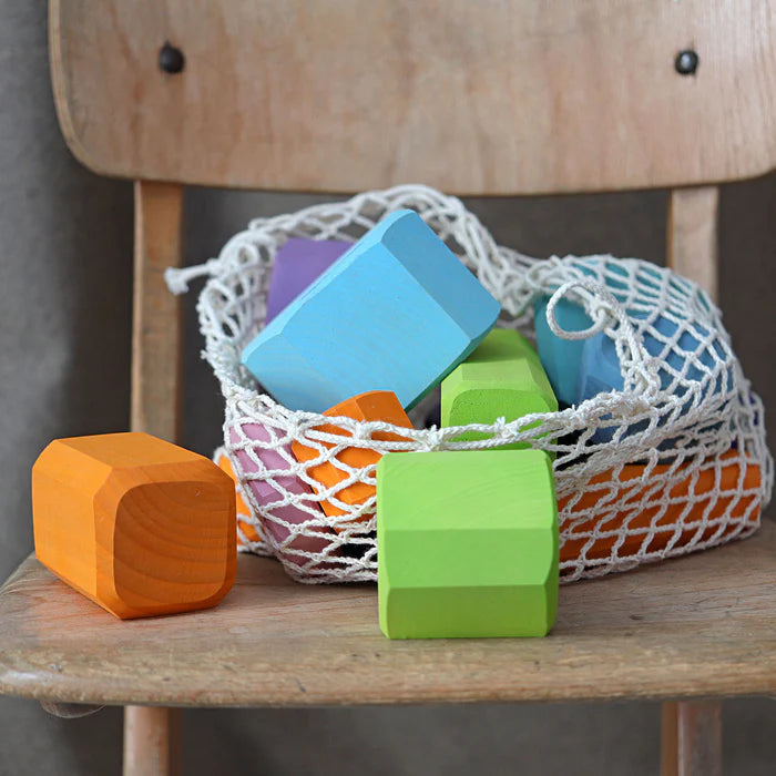 Grimm's 16 Bauklötze | Baumscheiben bunt