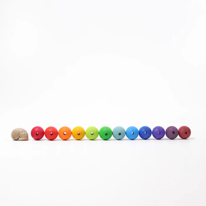 Grimm's 36 Grosse Holzperlen | Pastell