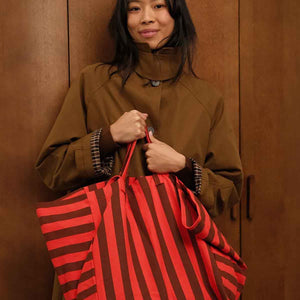 Rose in April "Elisa" Tasche | Tomate / Braun Streifen