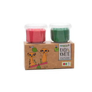 Neongrün Bio-Knete vegan 2er Set "Suri" rot/grün
