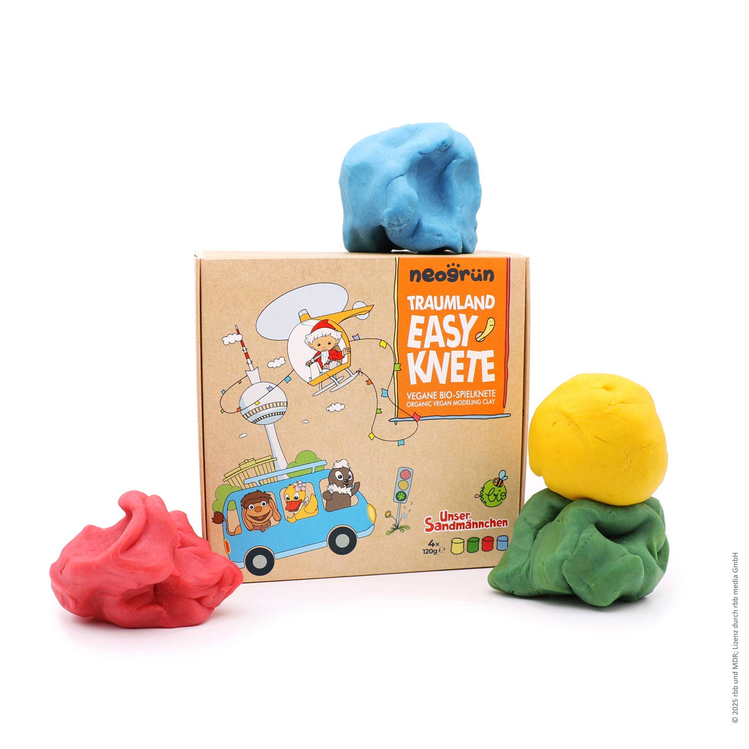 Neongrün Bio-Knete vegan 4er Set "Traumland"