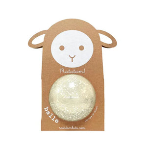 Ratatam Baby Sheep Ball Silver 10 cm, glitzernder silberner Spielball im Sheep-Netz für Kinder