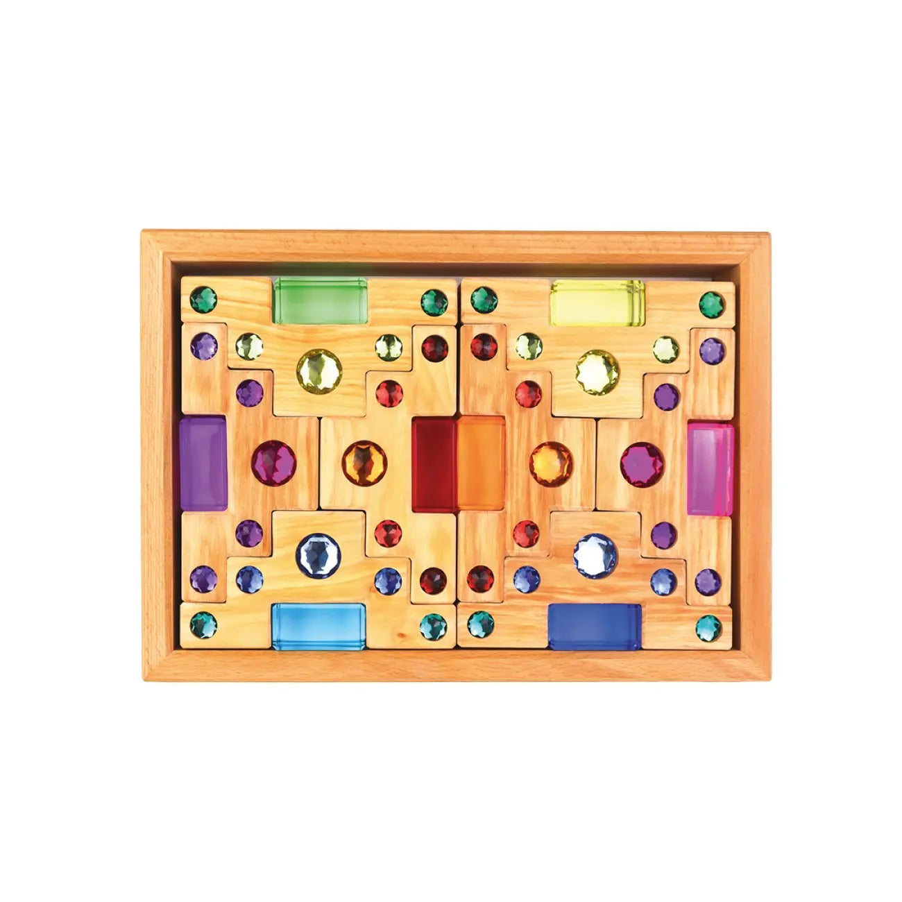 Bauspiel grosse Farbtreppe mit Lichtbauquadern | 32 Teile