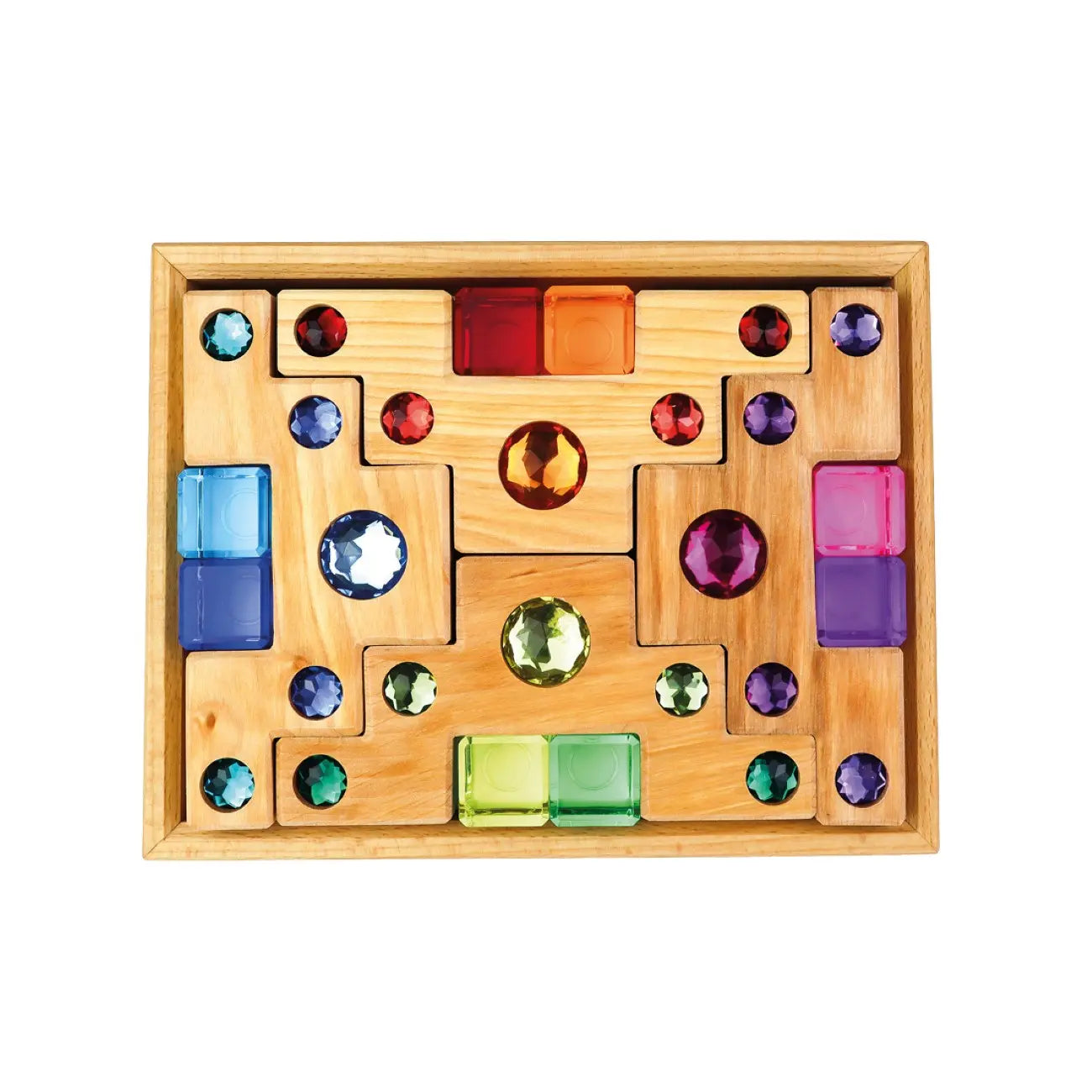 Bauspiel kleine Farbtreppen mit Lichtbauquadern | 16 Teile