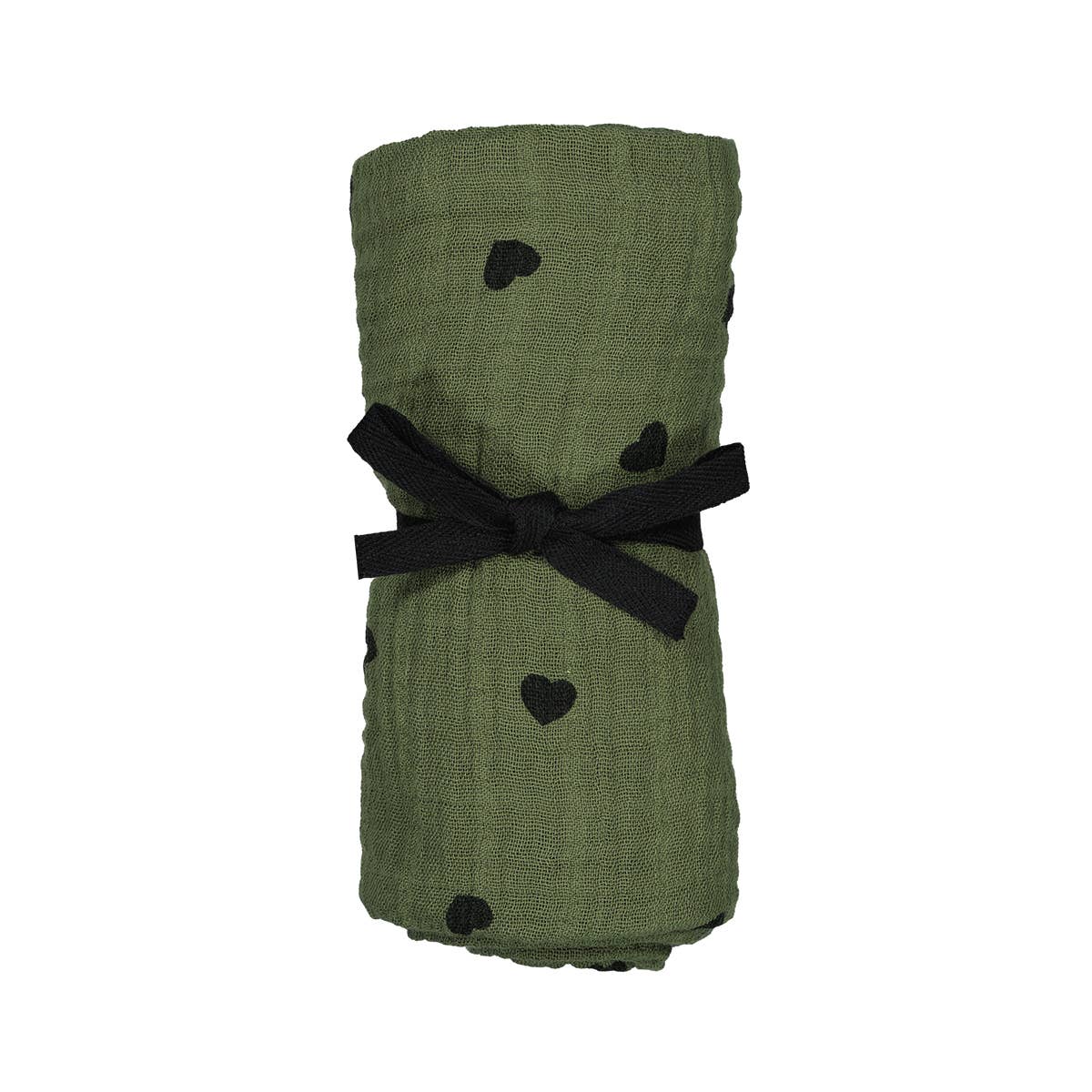 Rose in April Swaddle "Bianca" Herz Grün 110x110