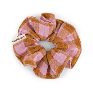 Rose in April Scrunchie | Vichy Mauve Karamell