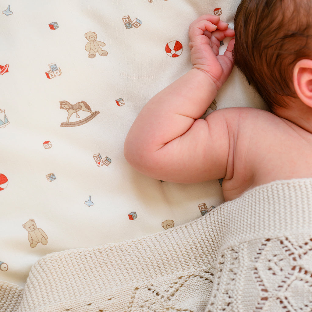 Cam Cam Pointelle Strick Babydecke | Off White