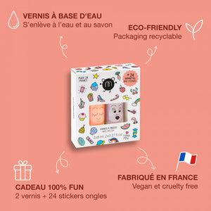 Vernis à ongles Nailmatic "Crac" lot de 2 avec stickers | Flamingo Polly