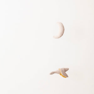 Monocron Minimalistisches Mobile | Mond und Vogel, handgefertigt