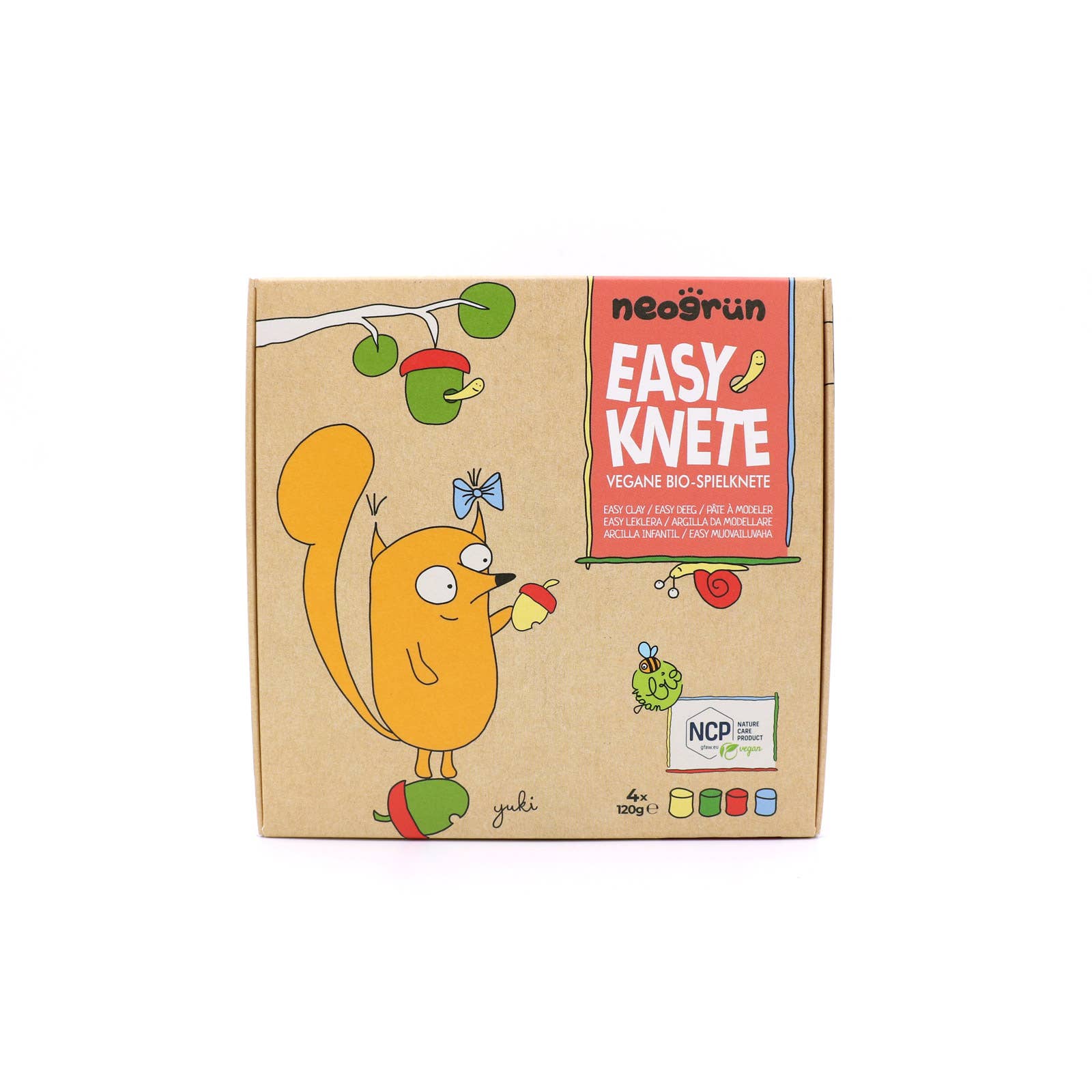 Neongrün Bio-Knete vegan 4er Set "Yuki"