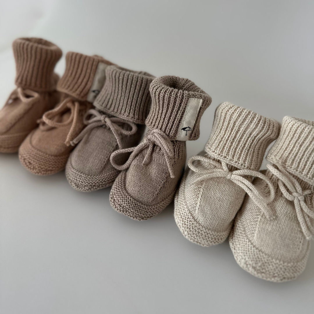 Saga Copenhagen Baby Strickschuhe - Bio-Baumwolle | Nude